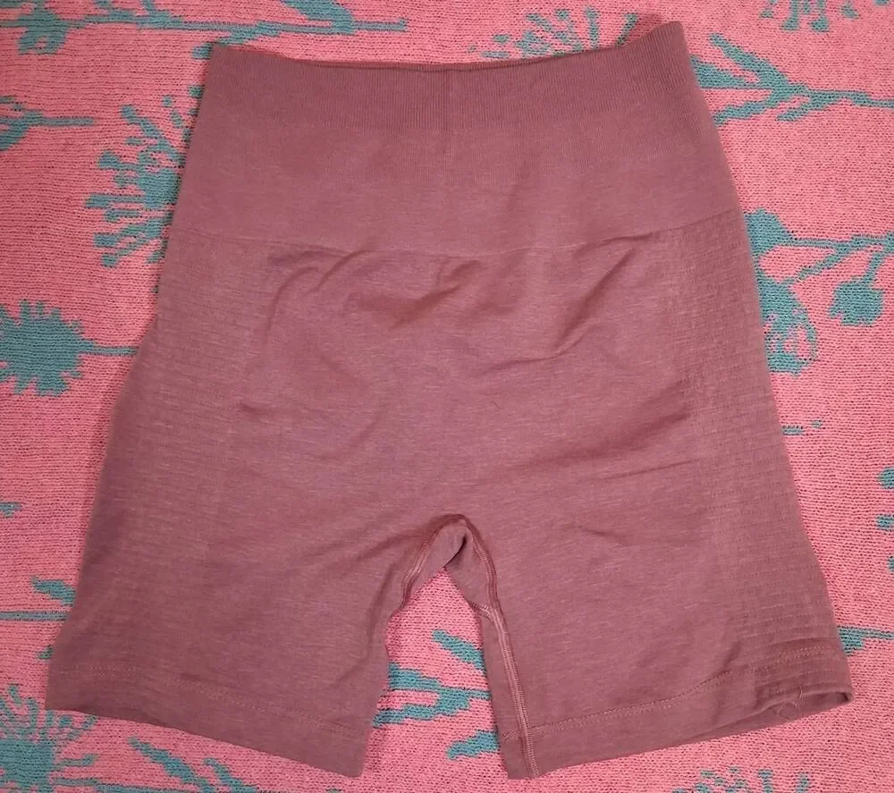 Alphalete womens small bike shorts leggings runningathletic dusty rose seamless
